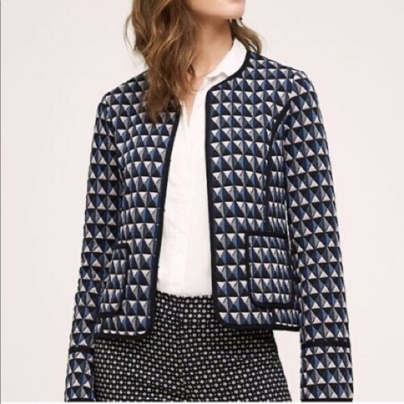 Anthropologie Jackets & Blazers - anthropologie hei hei knit diamond navy blazer jacket size S